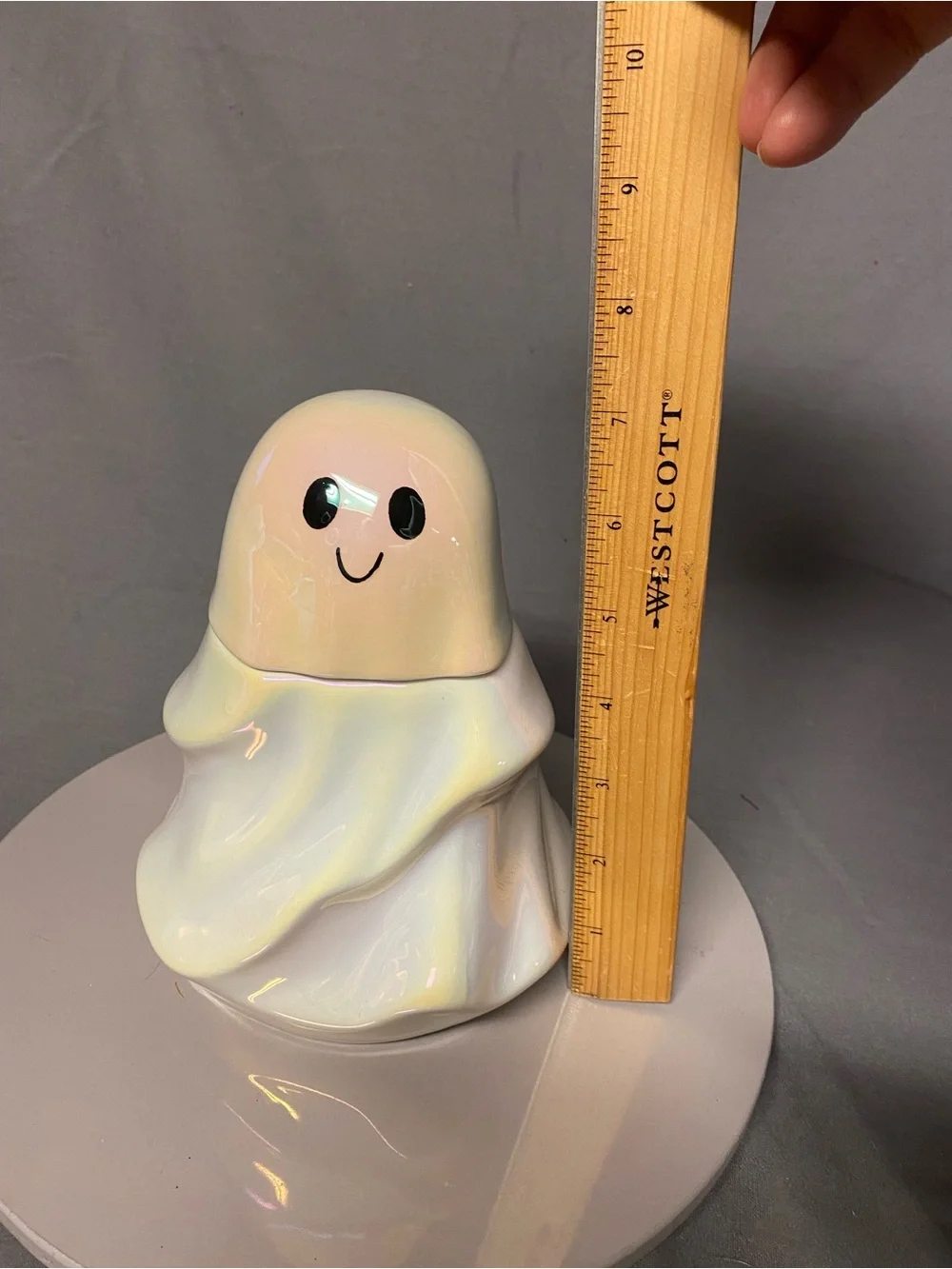 2024 Target Halloween Iridescent White Ghost Ceramic Jar